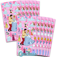 Cinderella Partygeschenke für Jungen & Mädchen Bundle - 12 Pack Disney Prinzessinnen Sticker für Kindergeburtstag