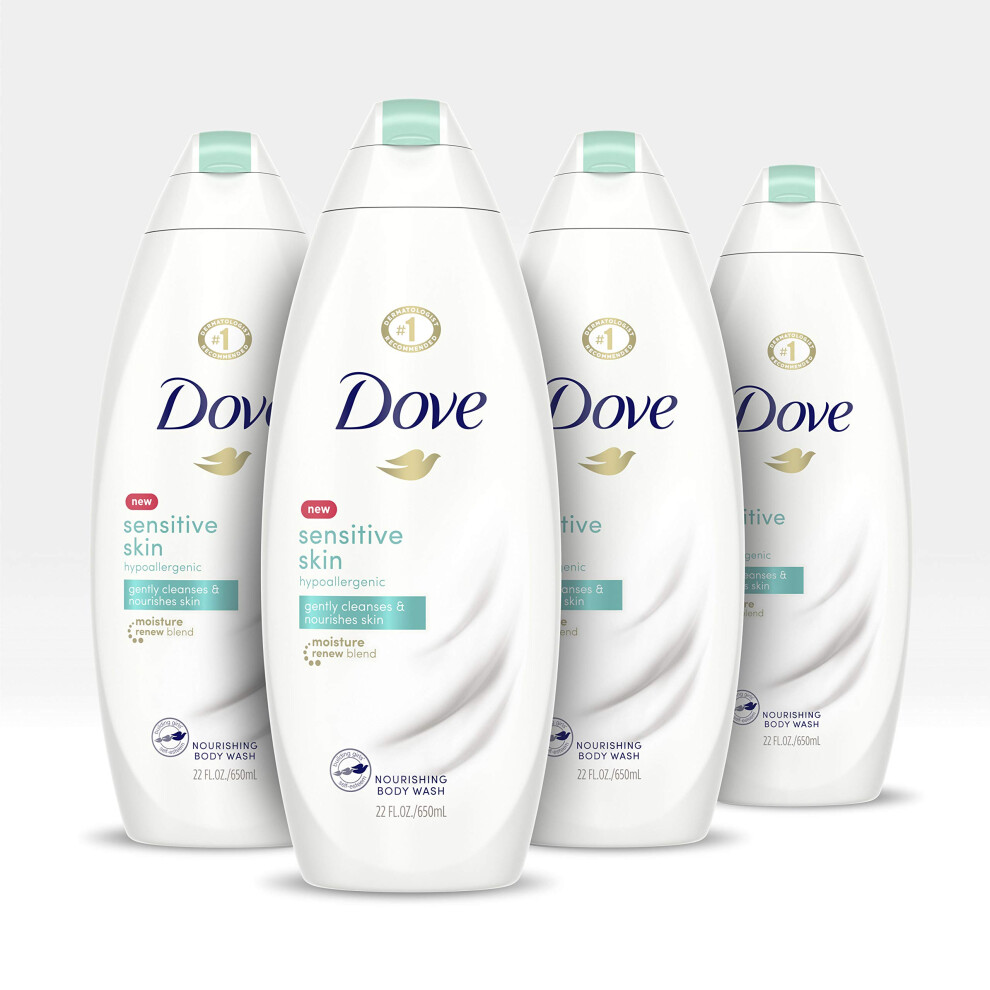 Dove Body Wash For Softer And Smoother Skin Sensitive Skin Hypoallergenic And Sulfate Free Body Wash 22 Oz, 4 Count