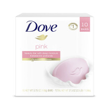 Dove Beauty Bar Gentle Cleanser For Softer and Smoother Skin Pink More Moisturizing Than Ordinary Bar Soap 3.75 oz 10 Bars