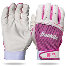 Franklin Sports Guanti da Battuta per Bambini - Youth Flex - Guanti per Teeball, Baseball, Softball - Bianco/Rosa - Tee Ball Grande