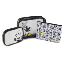 Trousse de Maquillage Mickey Mouse - Ensemble de 3 Pièces Officiel pour Voyage - Enfants, Ados, Adultes (Noir)