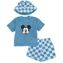 Disney Mickey Mouse Baby Jungen T-Shirt Shorts und Hut 3 Stück Blau 3-6 Monate