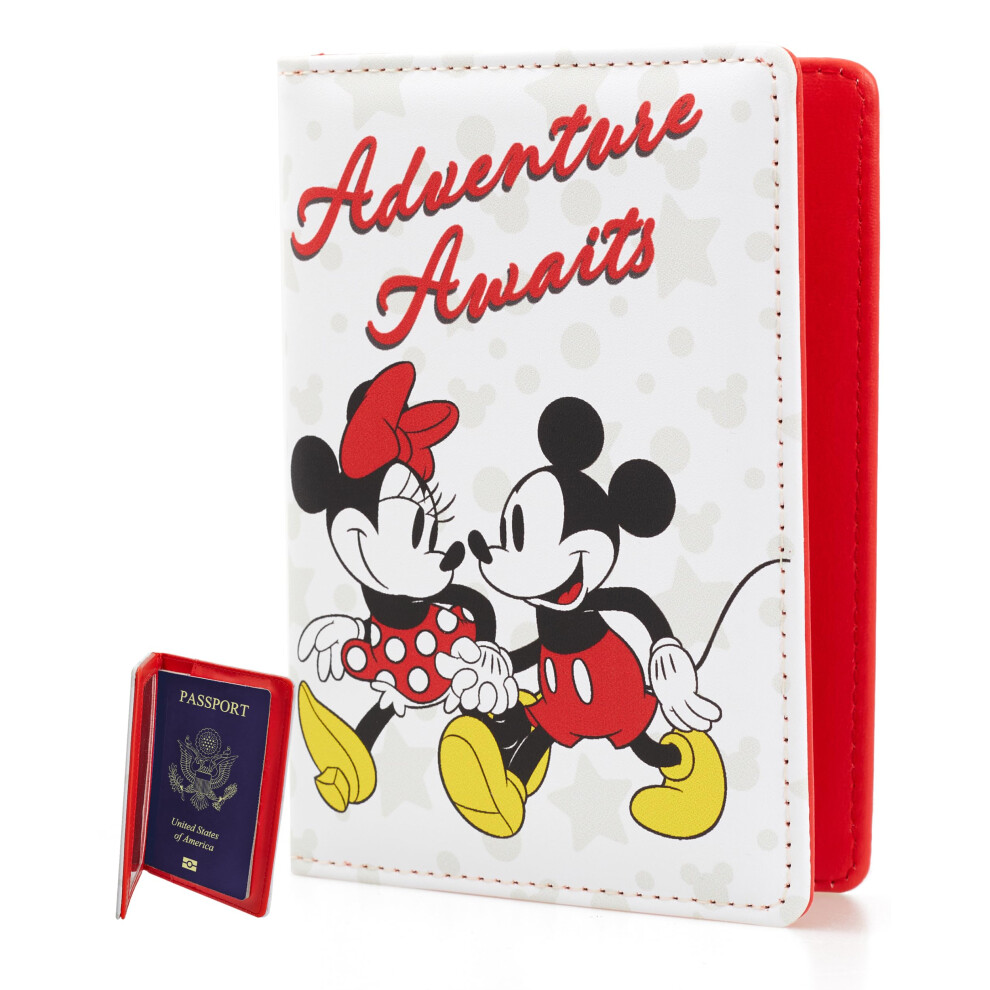 Disney Mickey & Minnie Mouse Passport Holder, Officially Licensed Passport Holder For Women, Travel Essentials For Women