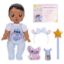 JAKKS Pacific Disney Darlings 13-tums interaktiv babydocka - Magiska ljus, ljud, musik & stav - Stitch-inspirerad docka