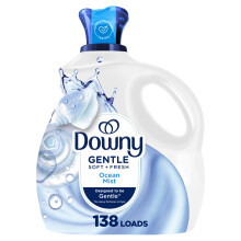 Downy Gentle Soft + Fresh Sköljmedel, Ocean Mist Doft, 93 FL OZ, 138 tvättar, Sköljmedel Skonsam mot Hud