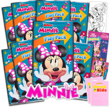 8 Stück Minnie Maus Mini Partygeschenke Set - Bundle mit Malbüchern, Stickern und Geschenktüten