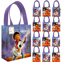 Coco Geschenktüten Set - 12er Pack 8" Disney Tüten für Kinder | Disney Coco Geburtstagsbedarf