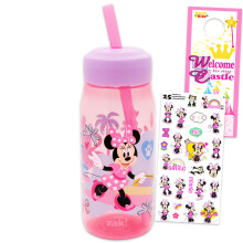 Disney Minnie Maus Trinkflasche für Mädchen - Set mit 16 oz Becher, Strohhalm, Aufkleber und mehr