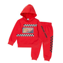 Disney Cars Lightning McQueen Set för Småpojkar - Hoodie och Joggingbyxor (Röd 1, 5)