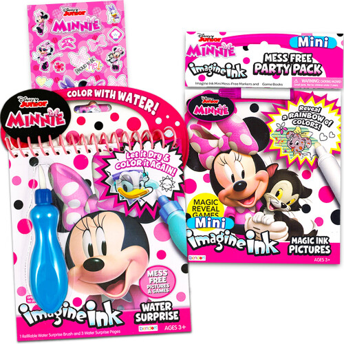 Disney Set Super Paint con Acqua Minnie Mouse per Bambini, Bundle con 2 Libri senza Pasticcio