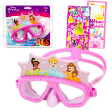 Disney Prinzessinnen Schwimmbrille für Kinder - Set mit thematischen Schwimmbrillen, Aufkleber | Disney Poolzubehör