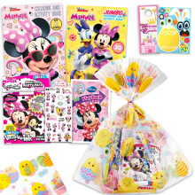 Disney Minnie Mouse Ostergeschenk-Tasche Ausmalset - 4 Malbücher, Osterei-Tüte, Twist-Bindung, Aufkleber | Minni