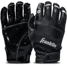 Franklin Sports Hi-Tack Premium Football Receiver Gloves - Black - Adult Small