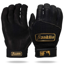 Franklin Sports MLB Schlägerhandschuhe - Pro Classic Gold Chrome Baseball + Softball - Schwarz/Gold - Erwachsener XL