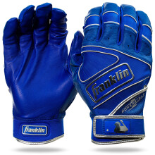 Guantes de Bateo Franklin Sports MLB - Powerstrap Chrome Adultos + Juveniles - Béisbol + Softbol - Azul Real - Adulto Grande