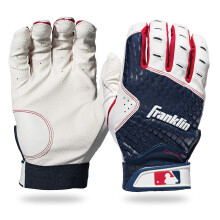 Franklin Sports MLB Batting Handschuhe - 2nd Skinz Jugend Handschuhe - Baseball + Softball - Kinder Weiß/Marine