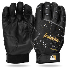 Guantes de Bateo Franklin Sports MLB - 2nd Skinz Drip Adulto + Joven - Piel Premium - Negro + Oro - XX Joven