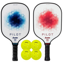 Franklin Sports Pickleball Paddle en Ballenset - (2) Pilot Fiberglass Paddles + (4) X-40 Pickleballs - USAPA Goedgekeurd - 2