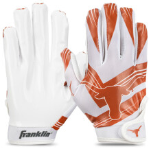 Franklin Sports Texas Longhorns Kids Football Receiver Gloves - Youth Official NCAA College Team Football Gloves - Silicone Palm - for Kids Ages 7-10
