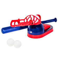 Franklin Sports Kids Baseball Pitching Machine - Pop A Pitch Batting Machine with Youth Bat + 3 Plastic Balls - Boys + Girls Toy