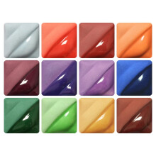 AMACO Velvet Underglazes 12-Count Set No. 3, 12 Assorted Colors in 2 oz. (59 mL) Jars, Cone 05-10 (V) Intermixable Liquid Ceramic Pottery Underglazes