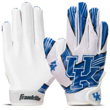 Franklin Sports Kentucky Wildcats Kids Football Receiver Gloves - Youth Official NCAA College Team - Silicone Palm for Kids Ages 7-10 - Youth Small/Ex