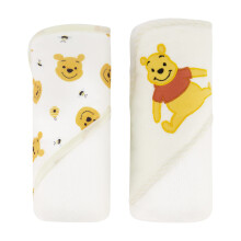 Disney Cudlie Baby Winnie The Pooh 2-Pack Rullade/Hoodade Handdukar