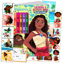 Moana Malbuch und Sticker Set - Enthält Malbuch, Moana Sticker, 2-seitigen Türanhänger und mehr