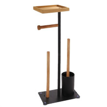 Porte-Papier Toilette sur Pied, Porte-Rouleau de Papier Toilette, Porte-Brosse de Toilette, Étagère Étroite sur Pied