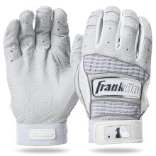 Gants de Batte Franklin Sports MLB - Neo Classic II Adultes + Jeunes - Baseball + Softball - Blanc Perle - Adulte Petit