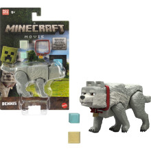 Mattel Minecraft Action Figure & Accessories Set, 3.25-inch Dennis The Wolf Posable Character Collectible Inspired by A Minecraft Movie