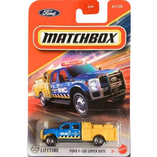 Matchbox Ford F-550 Super Duty Auto in Diecast, Scala 1:64, Blu/Giallo, #41/125