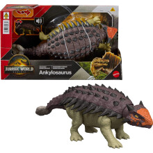 Mattel Jurassic World Rebirth Giocattolo Dinosauro Roar Selvaggio, Figura di Ankylosaurus, Attacco e Suoni