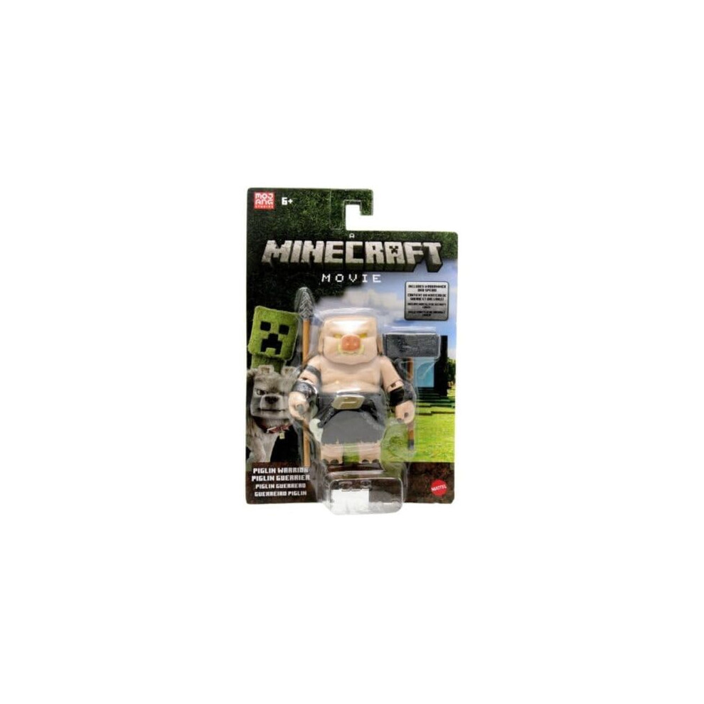 Mattel Minecraft Action Figure & Accessories Set, Piglin Warrior Posable Character Collectible Inspired By A Minecraft Movie, 3.25-Inch Scale
