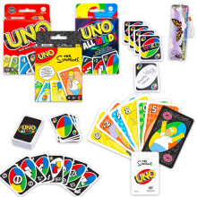 Mattel Ultimate Simpsons UNO Cards Set - Bundle with 3 UNO Decks for Kids Plus Stickers, More | Simpsons Activities for Kids, Family Game Night