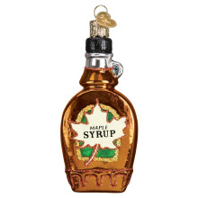 Old World Christmas Maple Syrup Bottle Glass Blown Ornament for Christmas Tree, Handcrafted Holiday Decoration, Sauces Collection