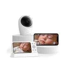 Moniteur Bébé eufy Security E21 avec Caméra 4K UHD, Écran 5'' 720p, Zoom 8X, Wi-Fi Hybride