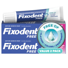 Fixodent Vrije Prothese Hechting, Veilig voor Volledige en Partiële Prothese Draagsters 1.4oz, Verpakking van 2