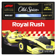 Old Spice Bar Soap for Men, F1 Collection, Cold Pressed with More Grit, Fast Track to Freshness, Made with Natural Oils & Plant Based Cleanser, Royal