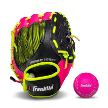 Guante de Teeball Franklin Sports Neo-Grip - Para diestros y zurdos + pelota - Guante de cuero sintético - 9.0"