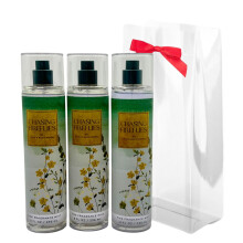 Bath & Body Works CHASING FIREFLIES Geurst Mist Cadeau Set met Rode Strik voor Feestdagen 8 fl oz - Set van 3