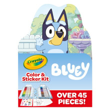 Crayola Bluey Art Kit for Kids (45pcs), Bluey Coloring Book Pages, Bluey Stickers for Kids, Bluey Toys For Girls & Boys, Toddler Gift, 4+