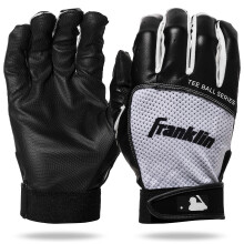 Gants de Batte Teeball Franklin Sports Jeunesse - Flex - Gants pour Teeball, Baseball, Softball - Noir/Blanc - Tee Ball Grand