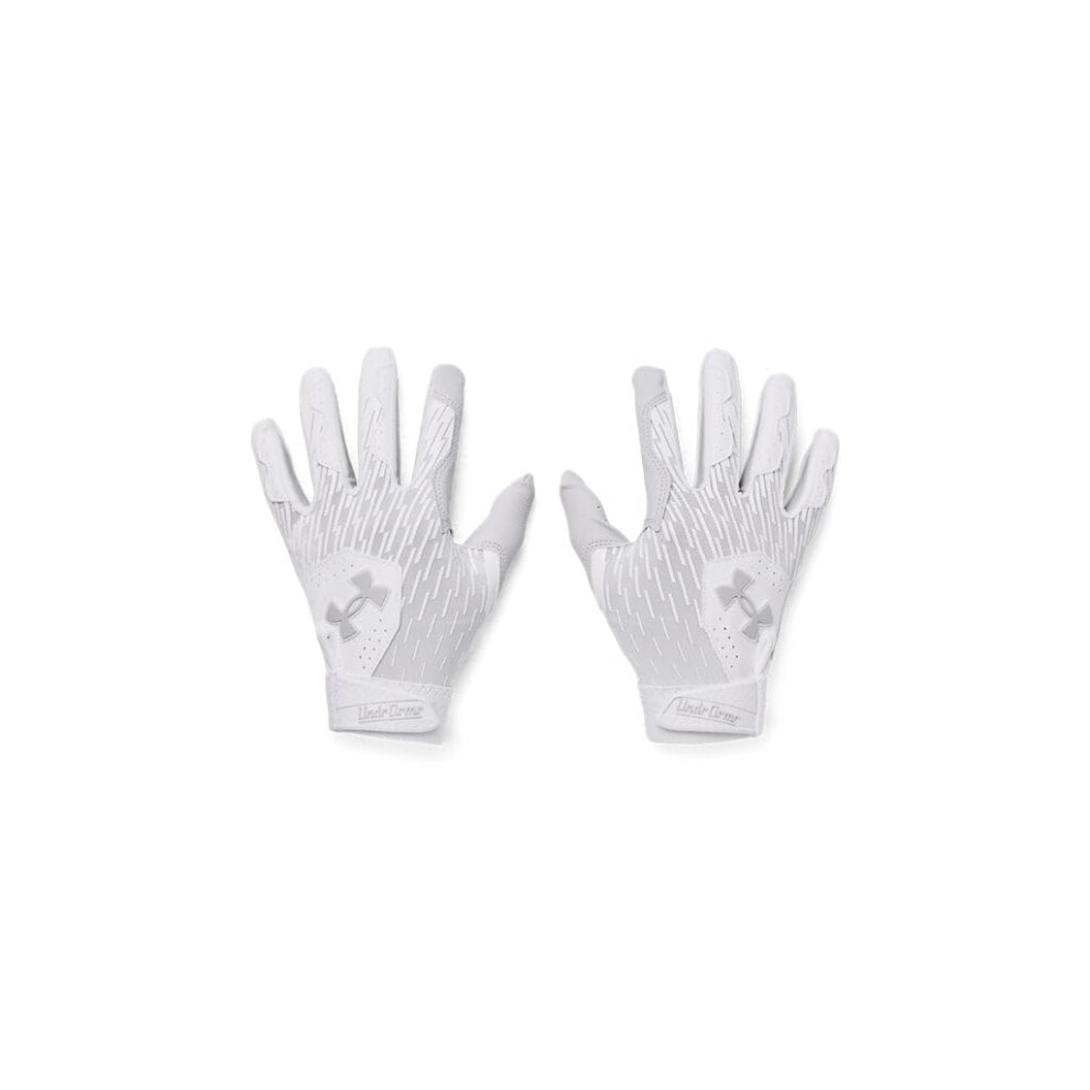 Under Armour Boys Youth Clean Up Baseball Gloves, (100) White/Halo Gray/Halo Gray, Small