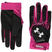 Guanti da T Ball Under Armour per bambini, (002) Nero/Rosa Tropico/Bianco, Taglia Unica