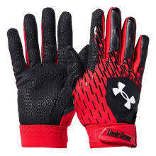 Under Armour Pojkar Rena Upp Basebollhandskar, (003) Svart/Mörk Orange/Vit, Stor