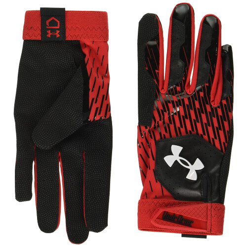 Under Armour Under Armour Herren Clean Up Baseball Handschuhe, Schwarz/Rot/Weiß, Medium