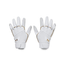 Under Armour Herr Harper Basebollhandskar, (100) Vit/Vit/Metallic Guld, Medium