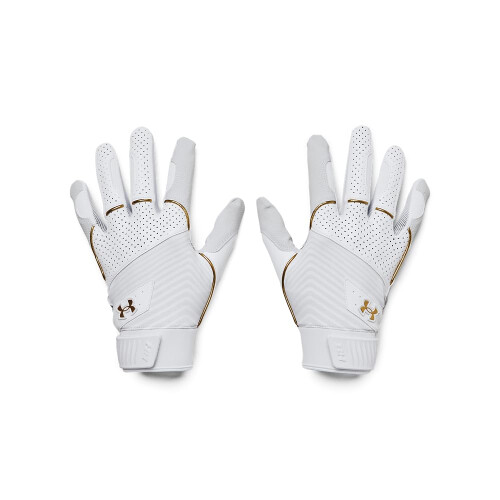 Under Armour Under Armour Herr Harper Basebollhandskar, (100) Vit/Vit/Metallic Guld, Medium