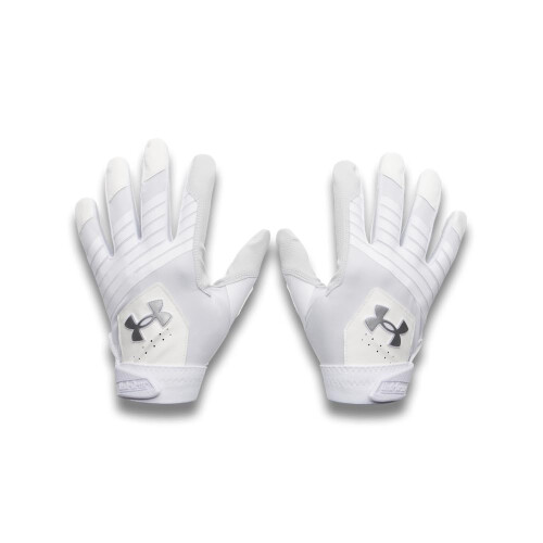 Under Armour Under Armour Herr Clean Up Basebollhandskar, (100) Vit/Vit/Metallisk Silver, Liten